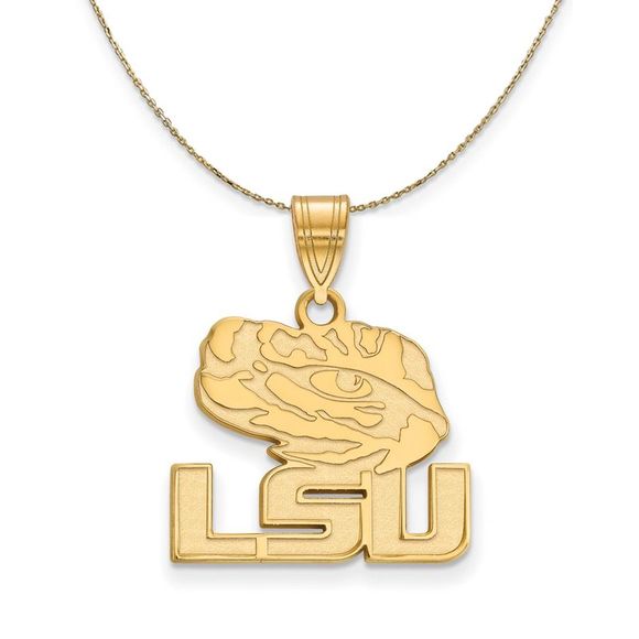 Louisiana State Pendant Necklace in Gold by Country Club Prep main image 1